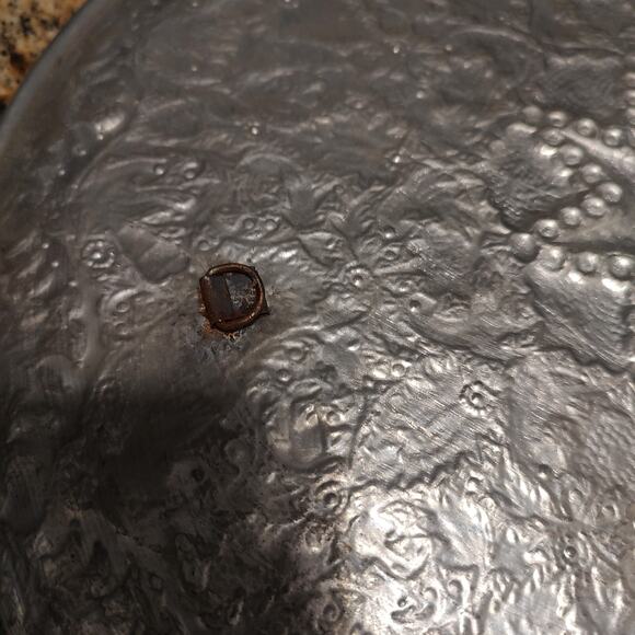 Vintage Handmade Vintage Middle Eastern Round Silver Tray Floral Design - Picture 10 of 16